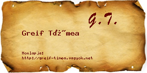 Greif Tímea névjegykártya